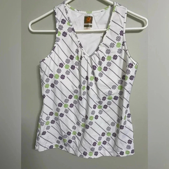 Merrell Green Purple Built In Bra Active Tank Top Medium - Picture 1 of 6